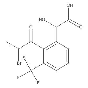 CC(Br)C(=O)c1c(C(O)C(=O)O)cccc1C(F)(F)F结构式