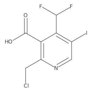2-(Chloromethyl)-4-(difluoromethyl)-5-iodopyridine-3-carboxylic acid结构式