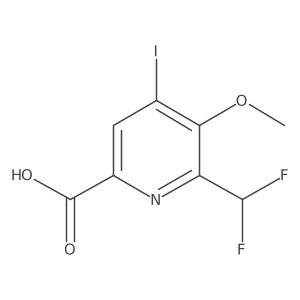 2-(Difluoromethyl)-4-iodo-3-methoxypyridine-6-carboxylic acid结构式