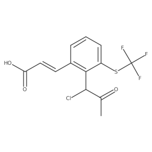 2-(1-Chloro-2-oxopropyl)-3-(trifluoromethylthio)cinnamic acid Structure
