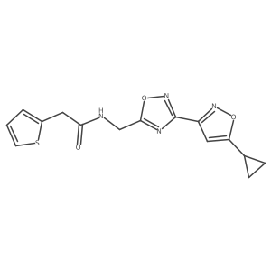 N-((3-(5-cyclopropylisoxazol-3-yl)-1,2,4-oxadiazol-5-yl)methyl)-2-(thiophen-2-yl)acetamide Structure