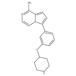 7-[3-(4-Piperidinyloxy)phenyl]pyrrolo[2,1-f][1,2,4]triazin-4-amine Structure