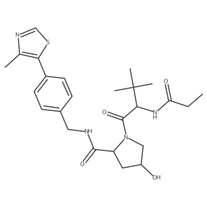 (2S,4R)-1-[(2S)-3,3-dimethyl-2-(propanoylamino)butanoyl]-4-hydroxy-N-[[4-(4-methylthiazol-5-yl)phenyl]methyl]pyrrolidine-2-carboxamide Structure