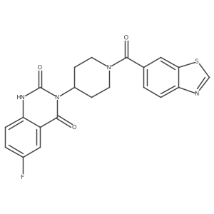 3-(1-(benzo[d]thiazole-6-carbonyl)piperidin-4-yl)-6-fluoroquinazoline-2,4(1H,3H)-dione Structure