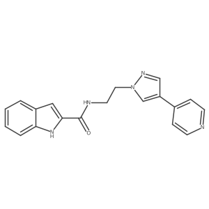 N-{2-[4-(pyridin-4-yl)-1H-pyrazol-1-yl]ethyl}-1H-indole-2-carboxamide结构式