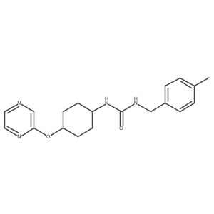 1-(4-Fluorobenzyl)-3-((1r,4r)-4-(pyrazin-2-yloxy)cyclohexyl)urea Structure