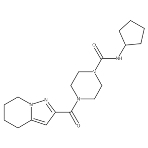 N-cyclopentyl-4-(4,5,6,7-tetrahydropyrazolo[1,5-a]pyridine-2-carbonyl)piperazine-1-carboxamide Structure