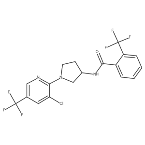 N-[1-[3-Chloro-5-(trifluoromethyl)pyridin-2-yl]pyrrolidin-3-yl]-2-(trifluoromethyl)benzamide结构式