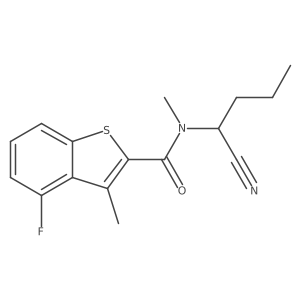 N-(1-cyanobutyl)-4-fluoro-N,3-dimethyl-1-benzothiophene-2-carboxamide结构式