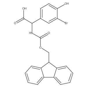 2-(3-bromo-4-hydroxyphenyl)-2-({[(9H-fluoren-9-yl)methoxy]carbonyl}amino)acetic acid结构式