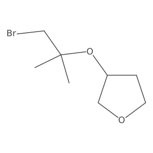 3-[(1-Bromo-2-methylpropan-2-yl)oxy]oxolane Structure