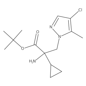 tert-butyl 2-amino-3-(4-chloro-5-methyl-1H-pyrazol-1-yl)-2-cyclopropylpropanoate结构式