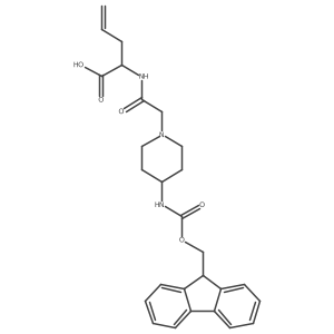 2-{2-[4-({[(9H-fluoren-9-yl)methoxy]carbonyl}amino)piperidin-1-yl]acetamido}pent-4-enoic acid结构式