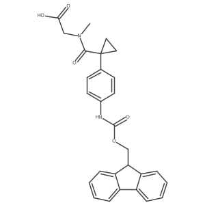 2-(1-{1-[4-({[(9H-fluoren-9-yl)methoxy]carbonyl}amino)phenyl]cyclopropyl}-N-methylformamido)acetic acid Structure