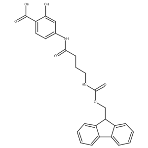 4-[4-({[(9H-fluoren-9-yl)methoxy]carbonyl}amino)butanamido]-2-hydroxybenzoic acid Structure