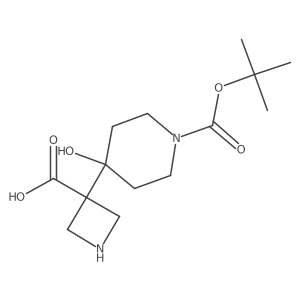 3-{1-[(Tert-butoxy)carbonyl]-4-hydroxypiperidin-4-yl}azetidine-3-carboxylic acid结构式