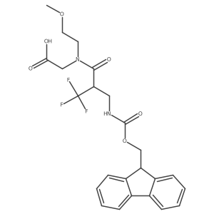 2-{2-[({[(9H-fluoren-9-yl)methoxy]carbonyl}amino)methyl]-3,3,3-trifluoro-N-(2-methoxyethyl)propanamido}acetic acid Structure