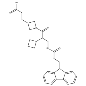 3-{1-[2-cyclobutyl-3-({[(9H-fluoren-9-yl)methoxy]carbonyl}amino)propanoyl]azetidin-3-yl}propanoic acid结构式
