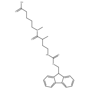 5-[4-({[(9H-fluoren-9-yl)methoxy]carbonyl}amino)-N,2-dimethylbutanamido]pentanoic acid结构式