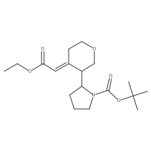 tert-butyl 2-[(4Z)-4-(2-ethoxy-2-oxoethylidene)oxan-3-yl]pyrrolidine-1-carboxylate结构式
