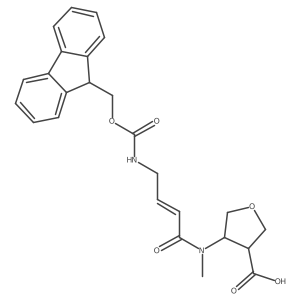 4-[4-({[(9H-fluoren-9-yl)methoxy]carbonyl}amino)-N-methylbut-2-enamido]oxolane-3-carboxylic acid结构式