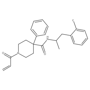 N-[1-(2-Fluorophenyl)propan-2-yl]-4-phenyl-1-prop-2-enoylpiperidine-4-carboxamide结构式