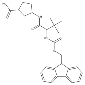 (1RS,3SR)-3-[(2S)-2-({[(9H-fluoren-9-yl)methoxy]carbonyl}amino)-3,3-dimethylbutanamido]cyclopentane-1-carboxylic acid Structure