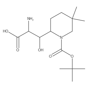 2-Amino-3-{1-[(tert-butoxy)carbonyl]-5,5-dimethylpiperidin-2-yl}-3-hydroxypropanoic acid结构式