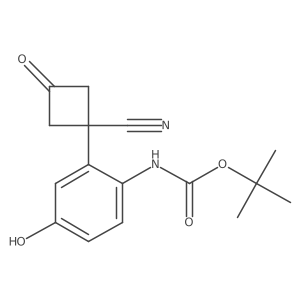 tert-butyl N-[2-(1-cyano-3-oxocyclobutyl)-4-hydroxyphenyl]carbamate Structure