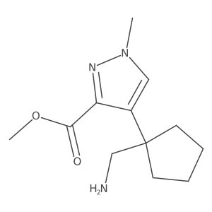 methyl 4-[1-(aminomethyl)cyclopentyl]-1-methyl-1H-pyrazole-3-carboxylate Structure