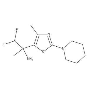 1,1-Difluoro-2-[4-methyl-2-(piperidin-1-yl)-1,3-thiazol-5-yl]propan-2-amine结构式