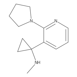 N-methyl-1-[2-(pyrrolidin-1-yl)pyridin-3-yl]cyclopropan-1-amine结构式