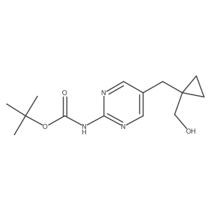 tert-butyl N-(5-{[1-(hydroxymethyl)cyclopropyl]methyl}pyrimidin-2-yl)carbamate Structure
