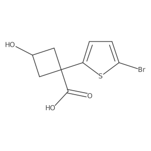 1-(5-Bromothiophen-2-yl)-3-hydroxycyclobutane-1-carboxylic acid结构式