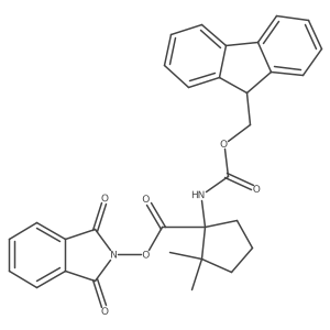 1,3-dioxo-2,3-dihydro-1H-isoindol-2-yl 1-({[(9H-fluoren-9-yl)methoxy]carbonyl}amino)-2,2-dimethylcyclopentane-1-carboxylate Structure