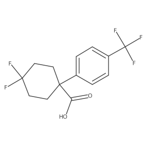 4,4-Difluoro-1-(4-(trifluoromethyl)phenyl)cyclohexane-1-carboxylic acid Structure