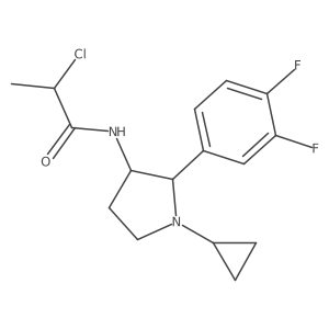 2-Chloro-N-[(2S,3R)-1-cyclopropyl-2-(3,4-difluorophenyl)pyrrolidin-3-yl]propanamide结构式