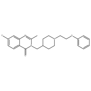 7-Fluoro-2-methyl-3-{[1-(2-phenoxyethyl)piperidin-4-yl]methyl}-3,4-dihydroquinazolin-4-one结构式