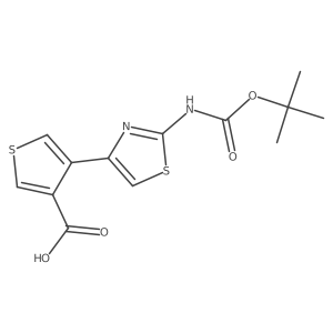 4-(2-{[(Tert-butoxy)carbonyl]amino}-1,3-thiazol-4-yl)thiophene-3-carboxylic acid结构式