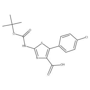 2-{[(Tert-butoxy)carbonyl]amino}-5-(4-chlorophenyl)-1,3-thiazole-4-carboxylic acid结构式
