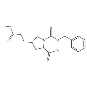 rac-(2R,4R)-1-[(benzyloxy)carbonyl]-4-(3-methoxy-3-oxopropyl)pyrrolidine-2-carboxylic acid结构式