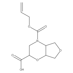 rac-(4aR,7aS)-4-[(prop-2-en-1-yloxy)carbonyl]-hexahydro-2H-furo[3,4-b][1,4]oxazine-2-carboxylic acid结构式