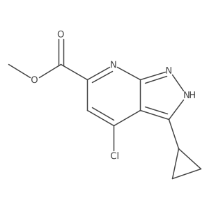 Methyl 4-chloro-3-cyclopropyl-1H-pyrazolo[3,4-B]pyridine-6-carboxylate结构式