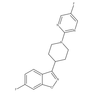 6-Fluoro-3-[1-(5-fluoropyrimidin-2-yl)piperidin-4-yl]-1,2-benzoxazole Structure