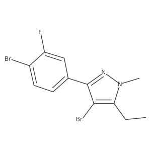 4-bromo-3-(4-bromo-3-fluorophenyl)-5-ethyl-1-methyl-1H-pyrazole结构式