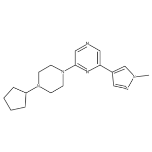 2-(4-cyclopentylpiperazin-1-yl)-6-(1-methyl-1H-pyrazol-4-yl)pyrazine结构式