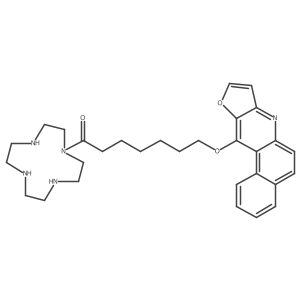 7-(Benzo[f]furo[3,2-b]quinolin-11-yloxy)-1-(1,4,7,10-tetraazacyclododecan-1-yl)heptan-1-one Structure