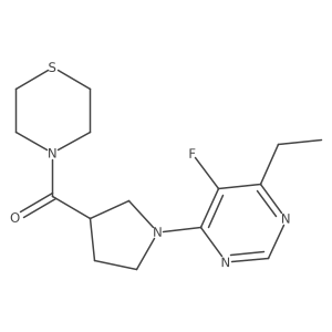 4-[1-(6-Ethyl-5-fluoropyrimidin-4-yl)pyrrolidine-3-carbonyl]thiomorpholine结构式