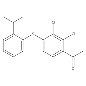 1-(2,3-Dichloro-4-(2-isopropyl-phenylsulfanyl)-phenyl)-ethanone结构式