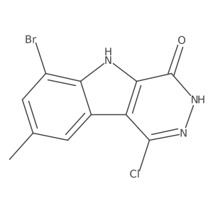 6-Bromo-1-chloro-3,5-dihydro-8-methyl-4H-pyridazino[4,5-b]indol-4-one结构式